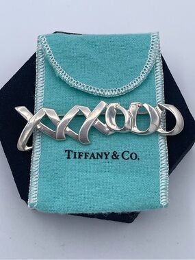 Tiffany & Co. Paloma Picasso XXXOO Sterling Silver Brooch Pin Vintage Huge 2.65”